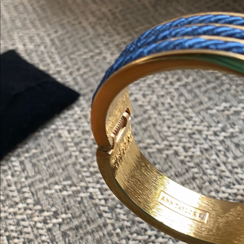 Ann Taylor Royal Blue Gold Twist Rope Braid Bangle - Picture 4 of 5